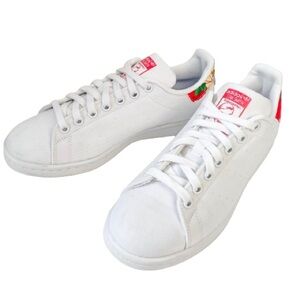 Adidas Women's Stan Smith WHITE/FLORAL/RED, (Women’s 6 1/2)